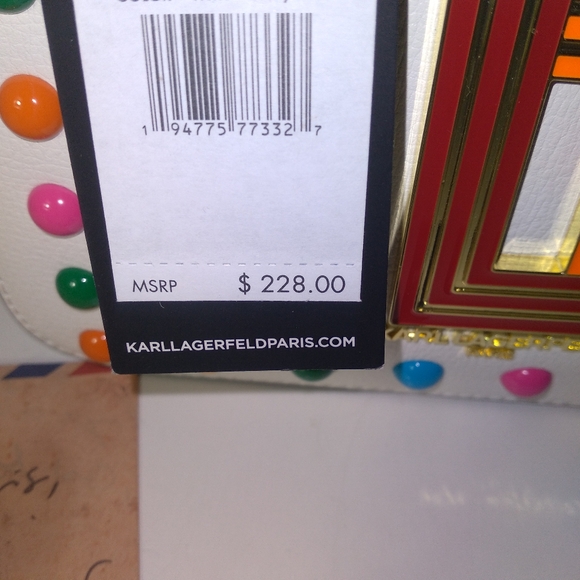 Bar III & Karl Lagerfeld MultiColor Metallic Beaded Caged Sandals,Camera Bag Set - Picture 3 of 16